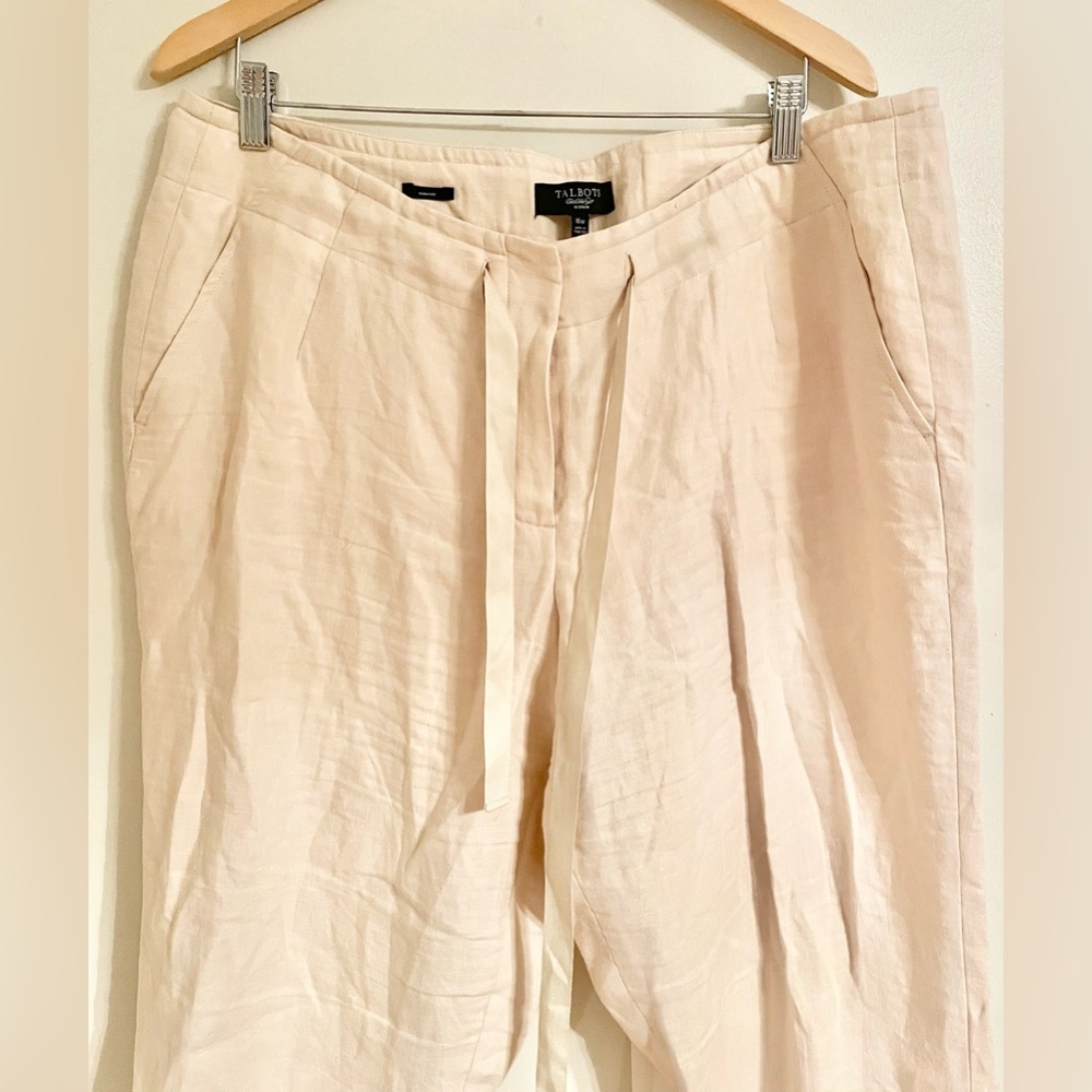Talbot's: Classic Linen Trousers Cream Size 18W- EUC - Picture 3 of 9